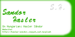 sandor hasler business card